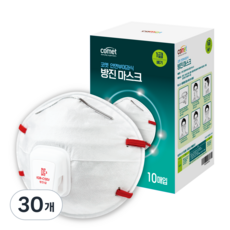 코멧 국산 안면부 여과식 컵타입 밸브형 산업용 1급 방진마스크, 화이트, 30개
