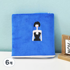 Woni's Artpol 浴巾 350g, 6個, 藍色