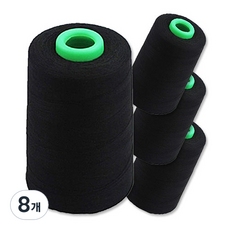 縫紉線 60S/3 5000m, 1021黑色, 8入