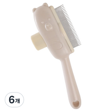 둥둥펫 반려동물 저자극 원터치 베어 브러쉬, 화이트, 6개