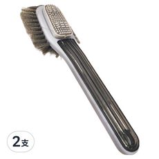 SP SAUCE 大寬面兩種刷頭洗鞋刷, 灰色, 2支