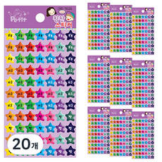 쁘띠팬시 칭찬스티커별 DA5106E 5p, 혼합색상, 20개