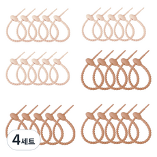 Baia 多用途矽膠束線帶整理 2種 x 15入組, 4套, 淺棕色, 棕色