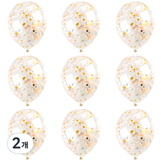 파티야놀자 생일파티 컨페티 풍선 50p, 로즈골드, 2개