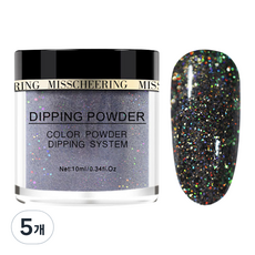 메이브라운 디핑파우더 샤이니 네일글리터 M10207, 5개, 블랙오펄