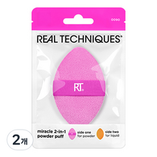 REAL TECHNIQUES 奇蹟2in1蜜粉粉撲, 單一顏色, 2個