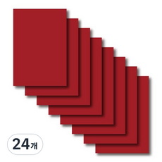 칼라 하드보드지 1T 빨강, 2절, 24개