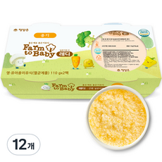 팜투베이비 레디 실온이유식 중기, 닭가슴살단호박양배추죽, 110g, 12개