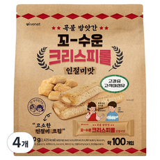 韓國 ivenet 穀物磨坊脆捲 黃豆粉年糕口味, 4袋, 500g