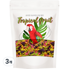 로라펫 앵무새 트로피컬 과일 펠렛 중대형, 3개, 400g