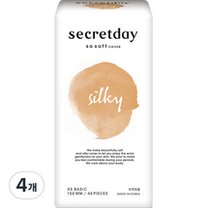 Secret Day 絲質素色內褲襯墊, 40片, 4包, 一般(15cm)