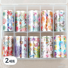 潮流花園魔術箔美甲貼紙 26 10款組合, 2個, 混合色