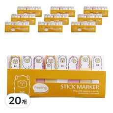 마켓감성 큐티캐릭터 책갈피 스티커, 양, 1개입, 20개