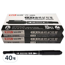 블루마토 유성펜 PY-1005, 검정, 40개