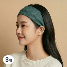 라라듀 탄성 스포츠 헤어밴드, 빈티지그린, 3개