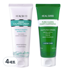 Healseed Pure Clean Foam Cleansing 150ml + Aqua Calming Cream 60ml 套裝, 4組