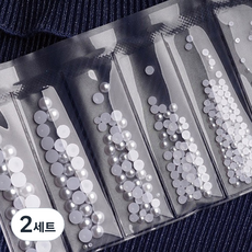 Rona Nail 大容量美甲珍珠飾品6件組, 2個, 白色