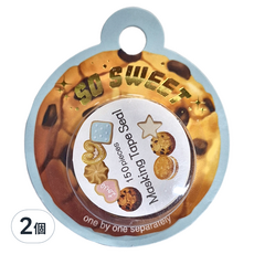 德德小品集 馬卡龍系列紙膠帶, 150入, 餅乾, 2個