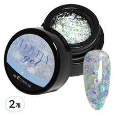 SM IVIT 透明Q彈珍珠亮片凝膠指甲油, 5g, 可愛罐裝凝膠 01, 2個