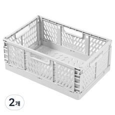 세렌틱 접이식 플라스틱 수납 박스, 연한회색, 2개