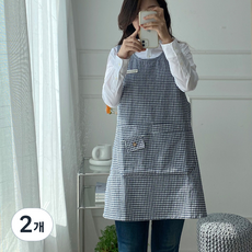 HANSGALLERY 格紋圍裙 均碼, 2個, 海軍藍