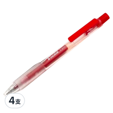 KaCO 速乾彩虹 中性筆, 20色, 0.5mm, 一體式防滑筆握, 紅色, 4支