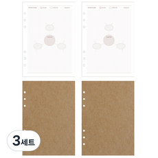 플레플레 A5 6공 독서기록함 마인드맵 리필속지 2종세트 B 마인드맵 2p + 크라프트 2p, 3세트