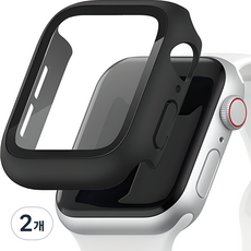 신지모루 9H 풀커버 일체형 SF코팅 케이스, 블랙, 2개