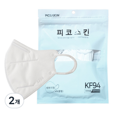 피코스킨 참조은 2D 마스크 중형 성인용 KF94, 화이트, 2개, 5개입