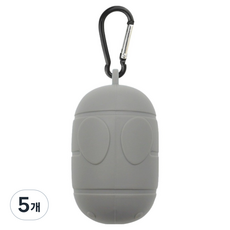 디에이치커머스 반려동물 휴대하기 편한 휴대용 배변봉투, 멜란지그레이, 5개, 1개입