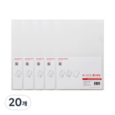 ECO Chungwoon PP彩色片L型文件夾 A5 158*220*0.18mm 10入, 半透明, 20個