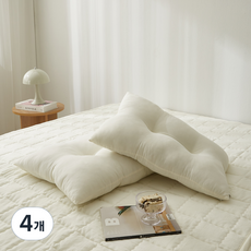 아토하우스 세미워싱 통째로 세탁가능한 경추 베개솜, 크림아이보리, 4개
