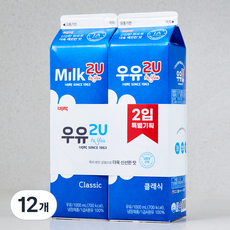 비락 우유 투유 클래식, 1L, 12개