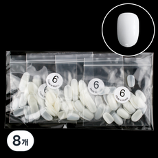 Lvia 短橢圓形迷你美甲片 6號 200入, 8組, 素色