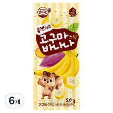 홈앤키즈 고구마스틱, 6개, 20g, 바나나맛