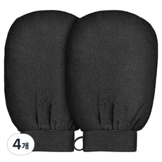 汀安費 去角質毛巾 搓澡手套 沐浴手套, 黑色, 4個, 1入