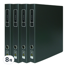 MiDAS HYUNPOONG Frontier D型環活頁夾 高級不透明 A4 3公分, 8個, 黑色