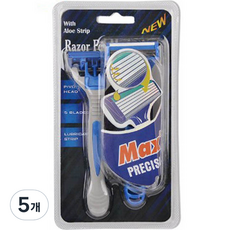 블루마켓 스테인리스 5중 면도날 일회용 면도기, 2개입, 5개