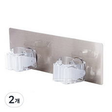 2格黏貼式掃具收納夾, 白色的, 2件
