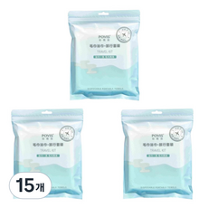 헬씨닷 파우치 개별포장 일회용 샤워타월, 화이트, 15개