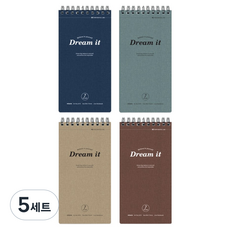 미소로 1800 기자수첩 절취 80매 4종 세트 2470, 네이비 + 블루 + 베이지 + 브라운, 5세트