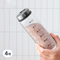 이와이엔스토리 코코 4단조절 내열유리 양념병, 300ml, 4개