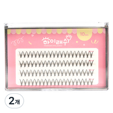 하이래쉬 대용량 가닥 인조 속눈썹 바비CAT 4줄 12mm, 2개