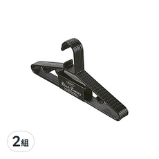 KEYWAY 聯府 黑珍珠衣架 8個, 黑色, 2組