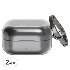 illion Clear Fit TPU 防變色 Galaxy Buds 4 / Buds 4 Pro 果凍保護殼 + 登山扣鑰匙圈組, 透明, 2套, Galaxy Buds4 / Buds4 Pro
