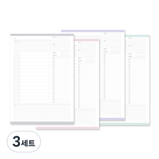 판다몽 도톰 데일리 스터디 플래너 4종 세트, 무디그레이, 라이트핑크, 애쉬바이올렛, 크리미민트, 3세트