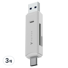 요이치 메모리 블랙박스 멀티 2in1 Micro SD TF 카드 리더기 c타입 / usb타입, 화이트, 3개, YG-CRCA300