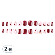 B2WIN VINBUG 凝膠美甲貼片, 2套, 紅色魯道夫