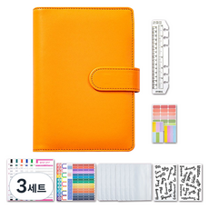 마다꾸미 챌린지 다이어리 속지 A6 6공 세트, 오렌지, 3세트