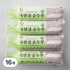 생채움 국산콩 순두부, 400g, 16개